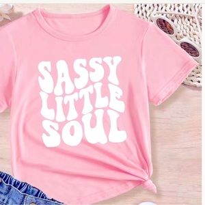 Girls round neck sassy little soul t shirt. New